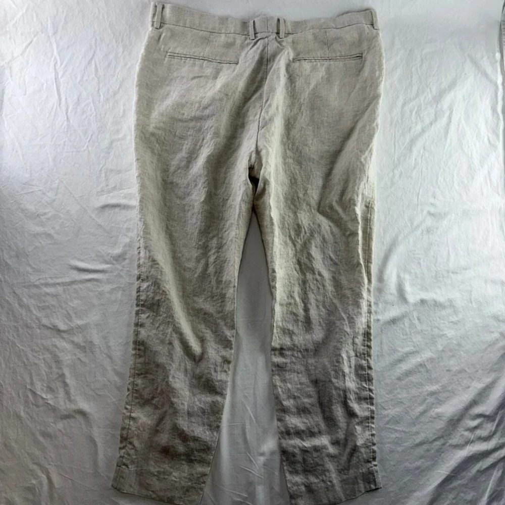 H&M Slim Fit Linen Dress Pants Mens 42R Old Money Wedding Summer Vacation